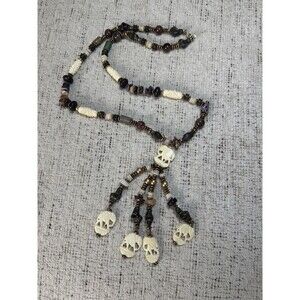 Sandra David Multistone Carved Elephant Bold Statement Necklace